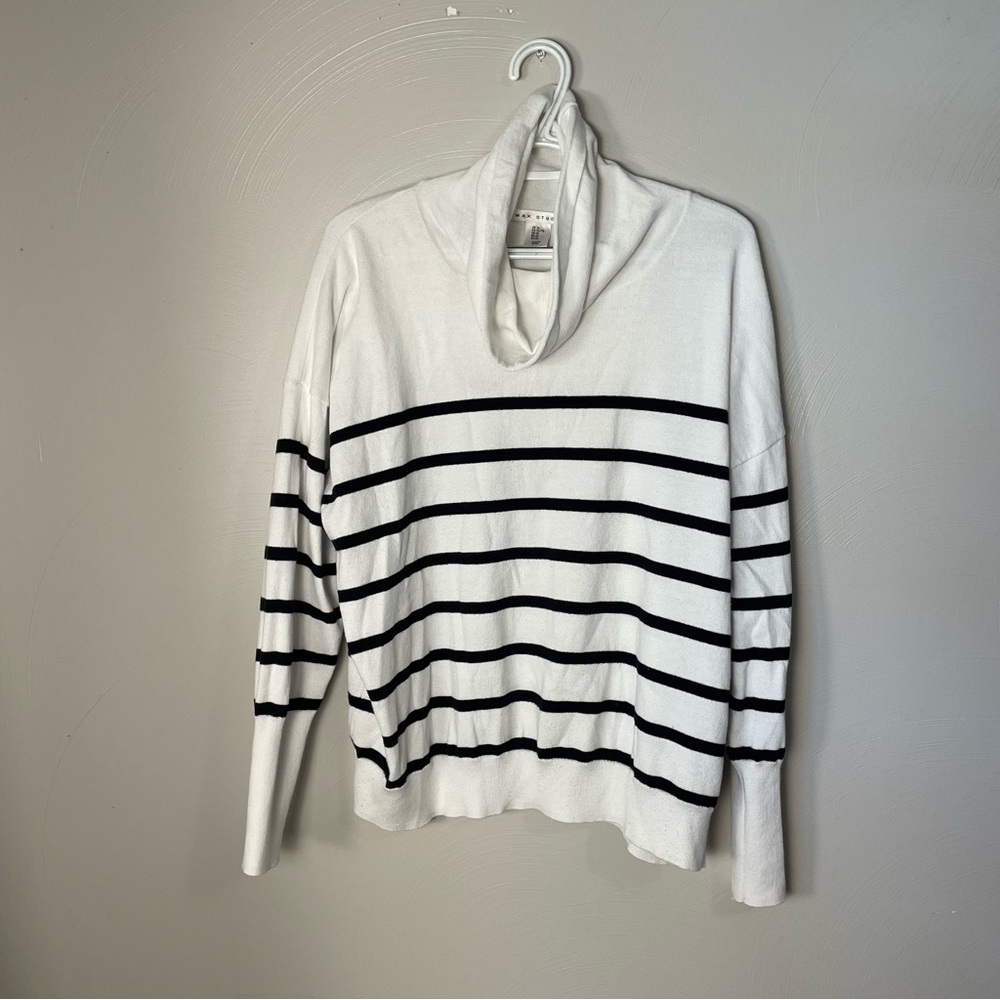 Max Studio Striped Cowl Neck XL Sweater